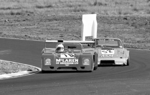 Race cars competing at fist event at Knockhill in 1975