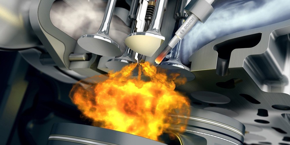 illustration of combustion occurring within an engine
