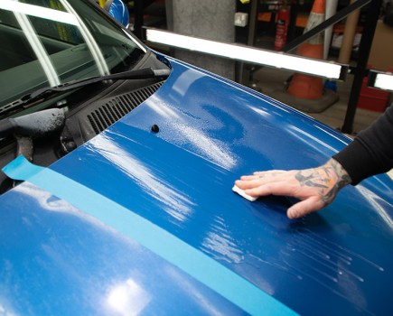 Using lubricant to help the clay bar