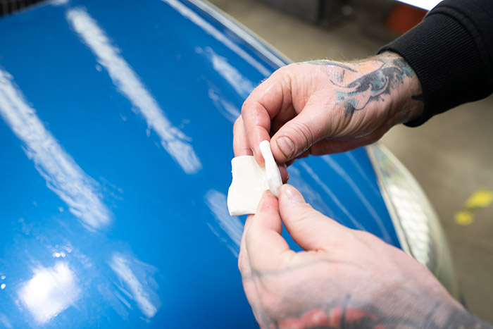 Fold the clay bar to reuse