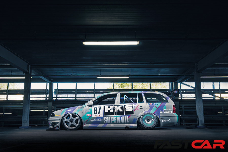 side profile shot of Modified Skoda Octavia vRS estate
