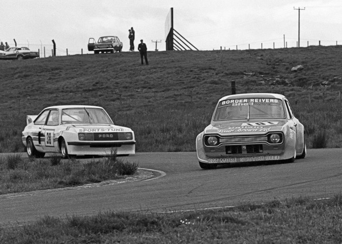 Escort Mk1 race car on track at Knockhill