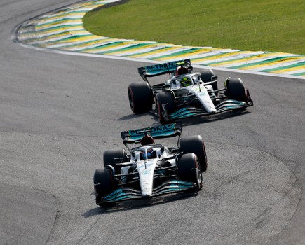 Russell leads hamilton in Sao Paulo