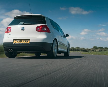 Rear driving shot of VW golf GTI Mk5