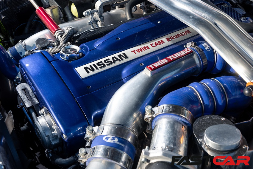 The engine bay is spotless.