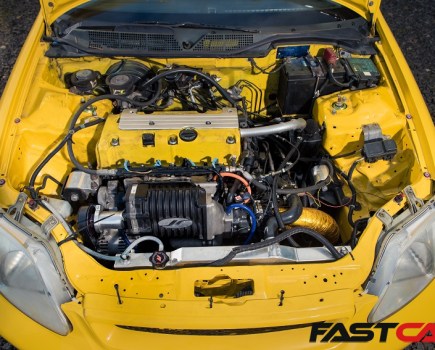 These days, you'll find a supercharger in the Civic's engine bay.