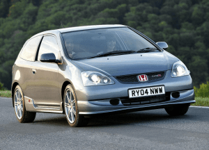 A front shot of the Honda Civic Type R EP3.