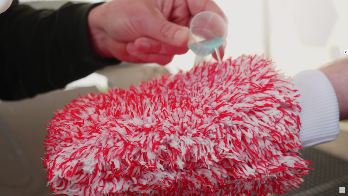 Ceramic GWash being applied to wash mitt