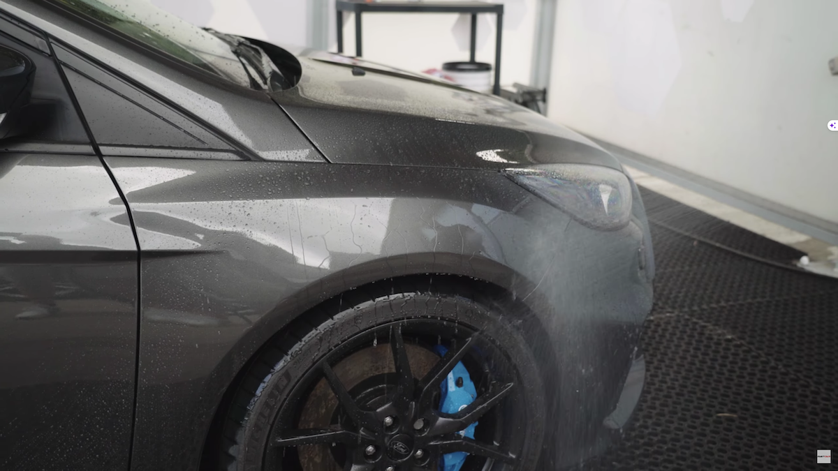 Car being washed